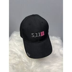 511 Tactical Hat One Size Black Strap Back Dad Cap Rip Stop Pink Embroidered